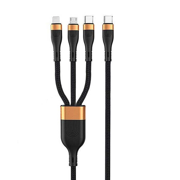 3v1 Kabel WG USB-C/Lightning/Micro na USB-C, 1,5m, až 100W,černá