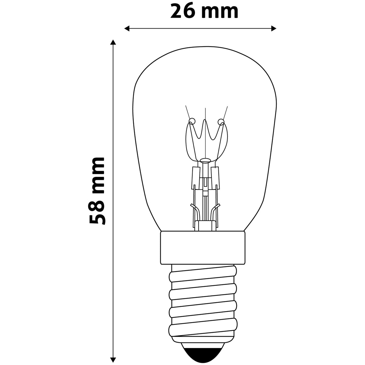 Avide žárovka do trouby 300°C 25W E14 WW 3000K