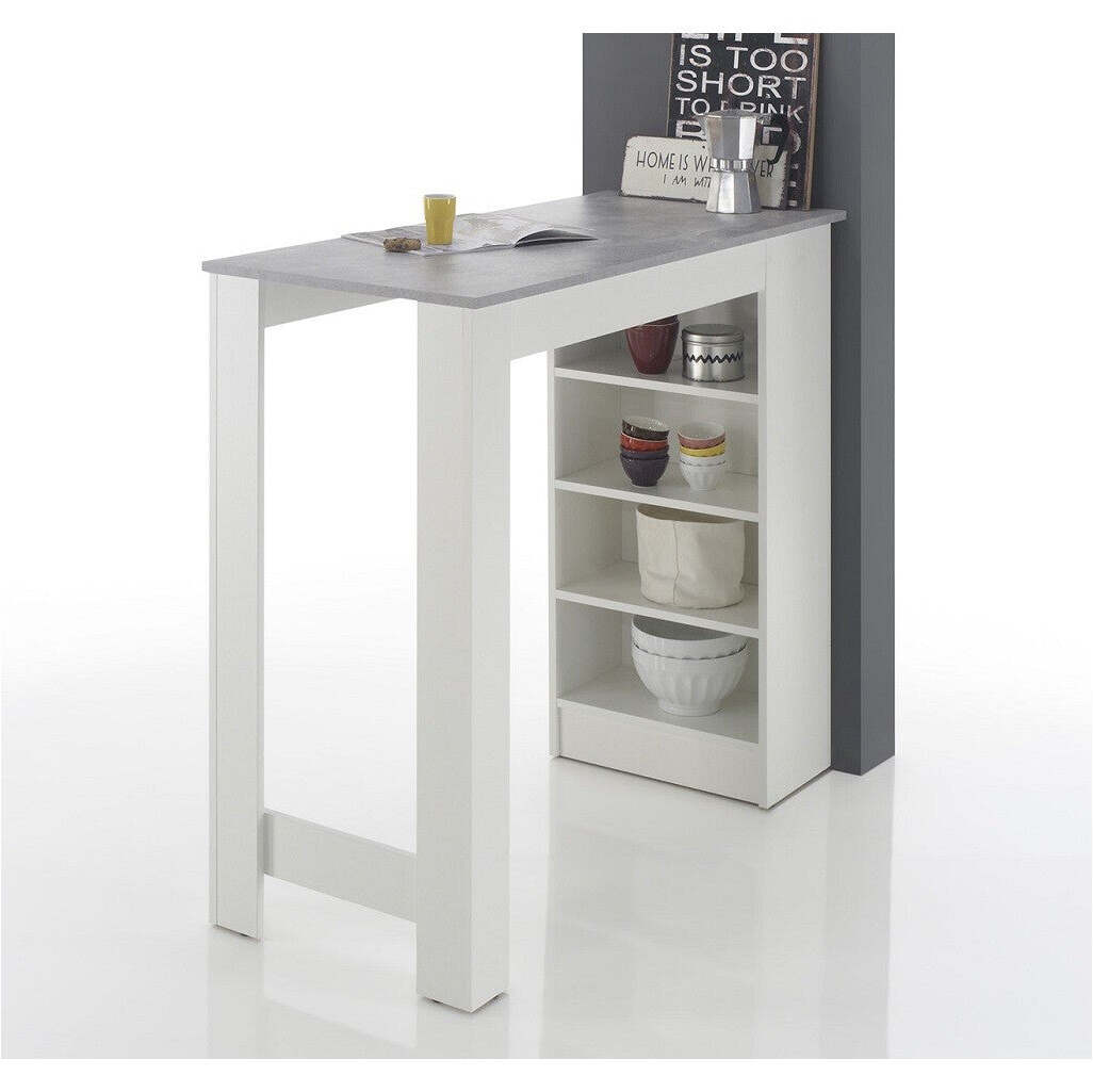 Barový stolek Mariano 115x103x50 cm (bílá, šedá)