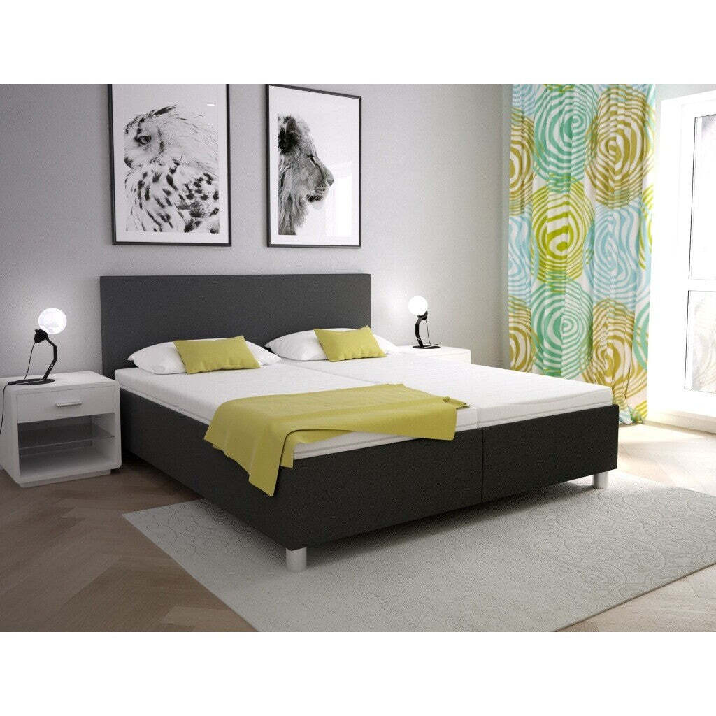Čalouněná postel Adele 180x200, šedá, včetně matrace