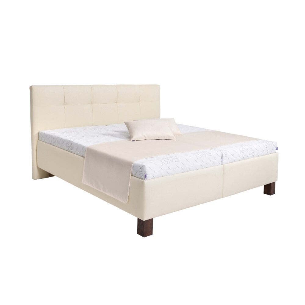 Čalouněná postel Mary 160x200, béžová, včetně matrace