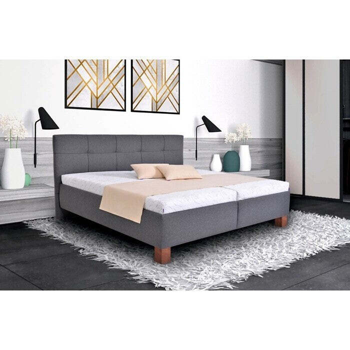 Čalouněná postel Mary 180x200, šedá, bez matrace