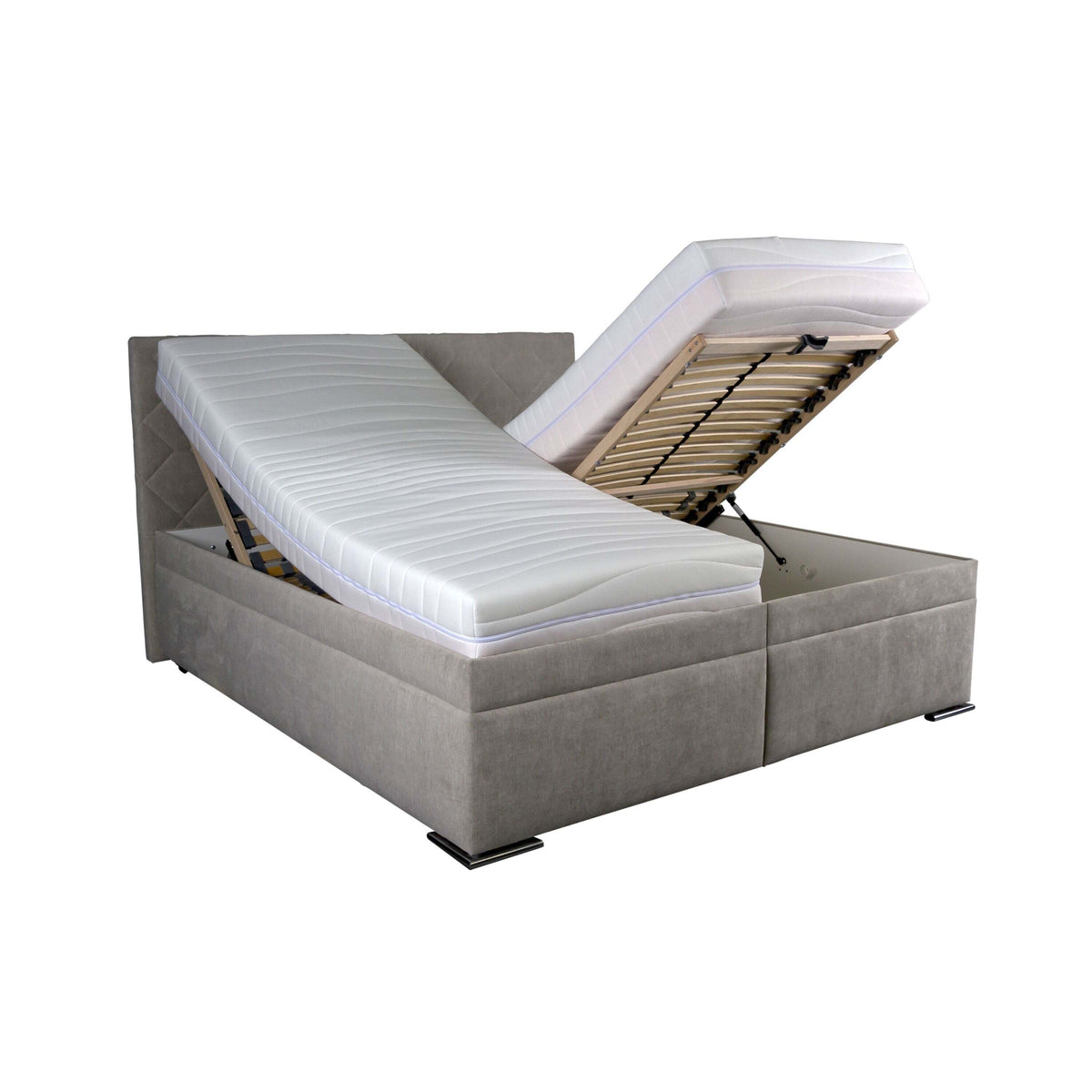 Čalouněná postel Rory 180x200, šedá, včetně matrace