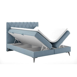 Čalouněná postel Tamia 180x200, tyrkysová, vč. matrace a topperu
