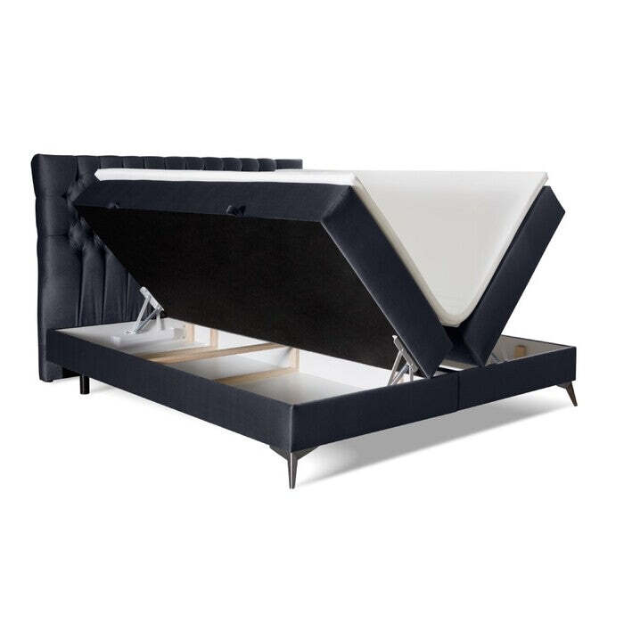 Čalouněná postel Tegan 180x200, šedá, vč. matrace a topperu