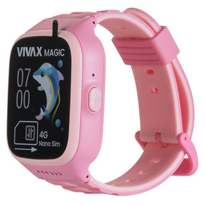 Dětské smart hodinky Vivax 4G, růžové