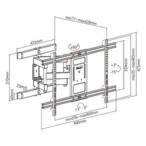 Držák TV AQ Vision OKDR84R, 43"-90", 60kg, výsuvný VYBALENO