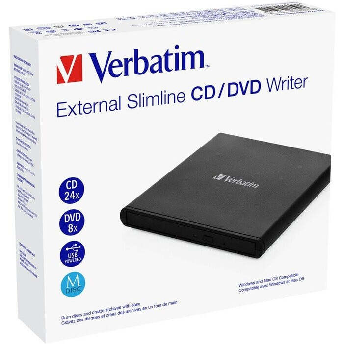 Externí CD/DVD mechanika Verbatim Slimline, 2.0 (53504) VYBALENO