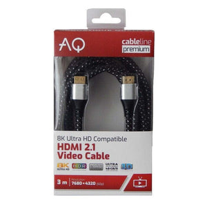 HDMI kabel AQ, 2.1, 3m, 8K, opletený POŠKOZENÝ OBAL