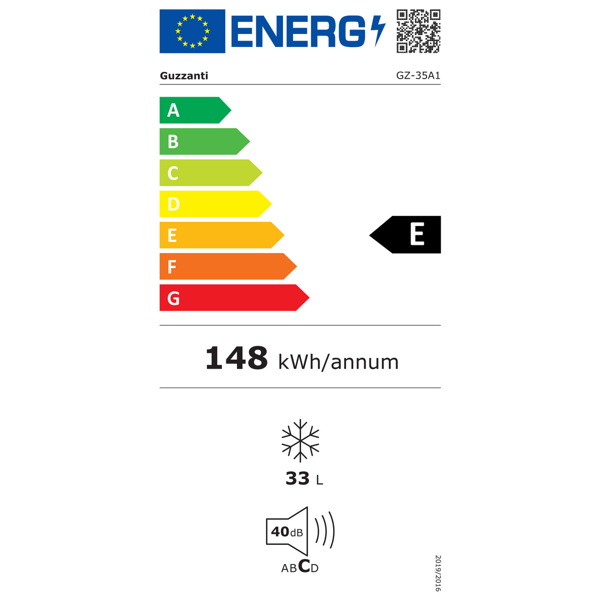 Jednodveřová lednice Guzzanti GZ 35A1 POŠKOZENÍ