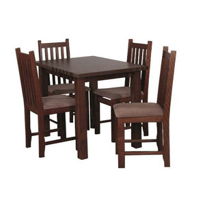 Jídelní set Barol - Stůl 100x70, 4x židle (ořech střední/aston 5