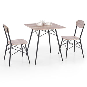 Jídelní set Flow - 2x židle, 1x stůl (dub san remo, černá) PŘEBALENO