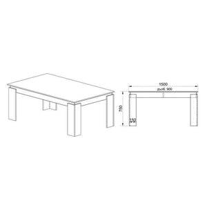 Jídelní stůl Vasco 150x75x90 cm (dub sonoma)