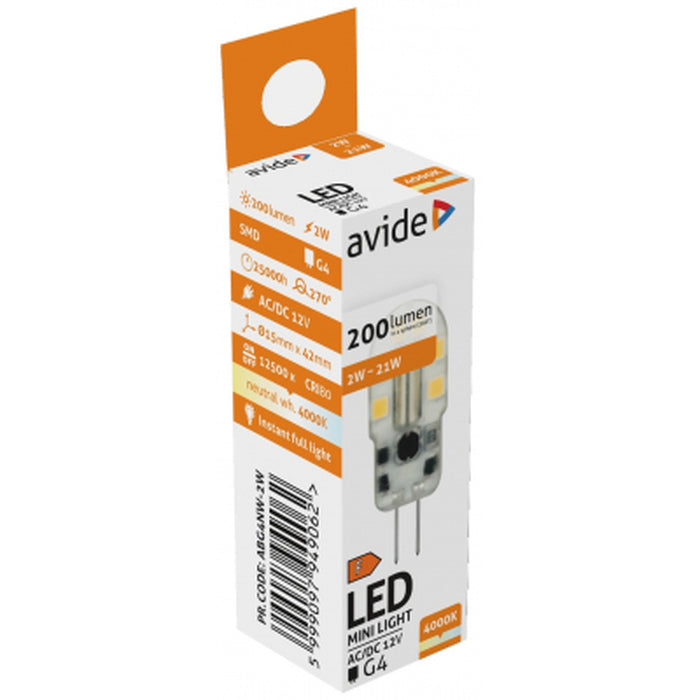 LED žárovka Avide 2W G4 NW 4000K