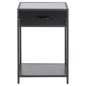 Noční stolek Benato (42x63x35 cm, černá)