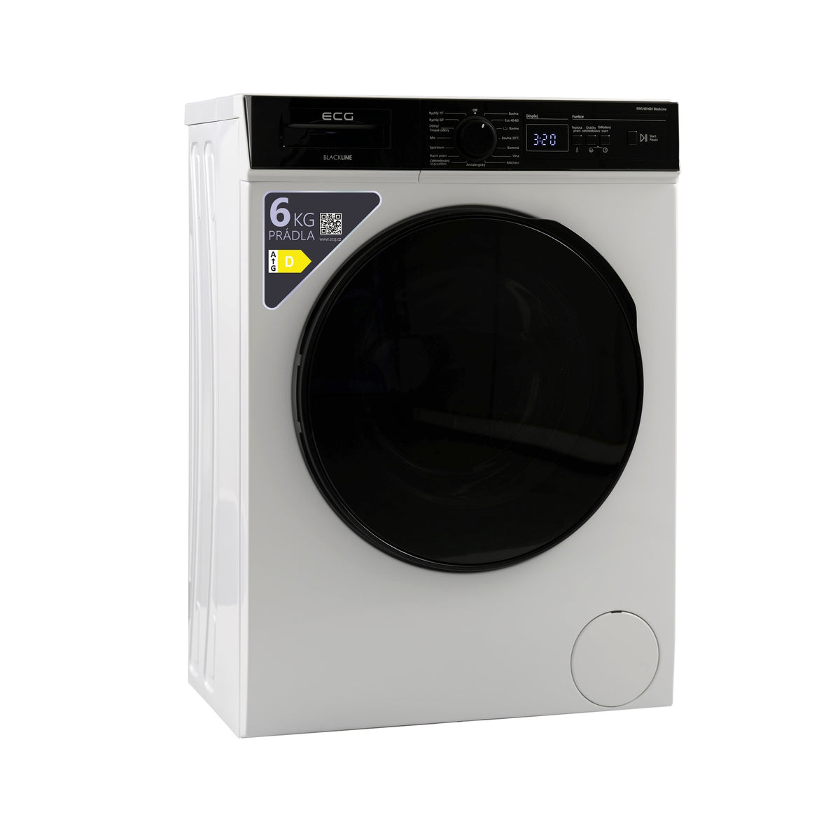 Pračka s předním plněním ECG EWS 601001 BLACK, 6 kg