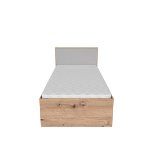 Dřevěná postel Kenny 90x200 cm, dub, šedá