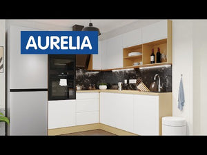 Rohová kuchyně Aurelia pravý roh 240x180cm(bílá vysoký lesk,lak)