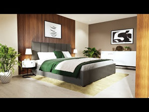 Čalouněná postel Fabienne 180x200, šedá, bez matrace