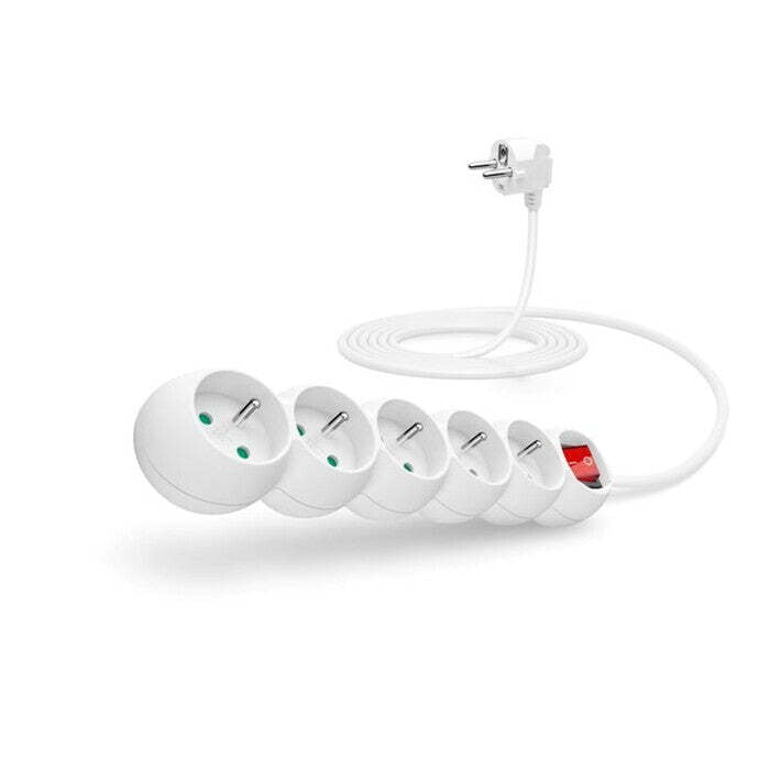 Prodlužovací kabel Connect IT, 5xzásuvka, 3m, bílý, vypínač