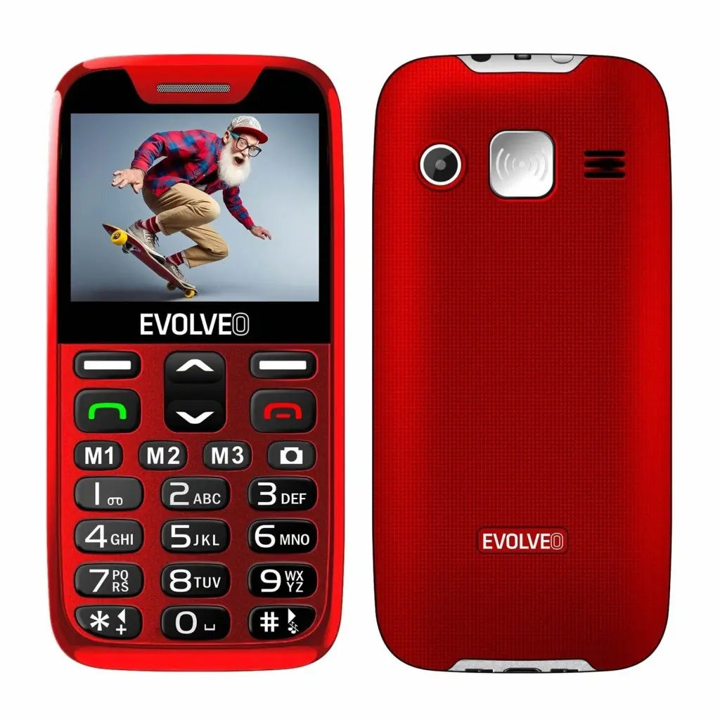 Tlačítkový telefon pro seniory Evolveo EasyPhone XD, červená