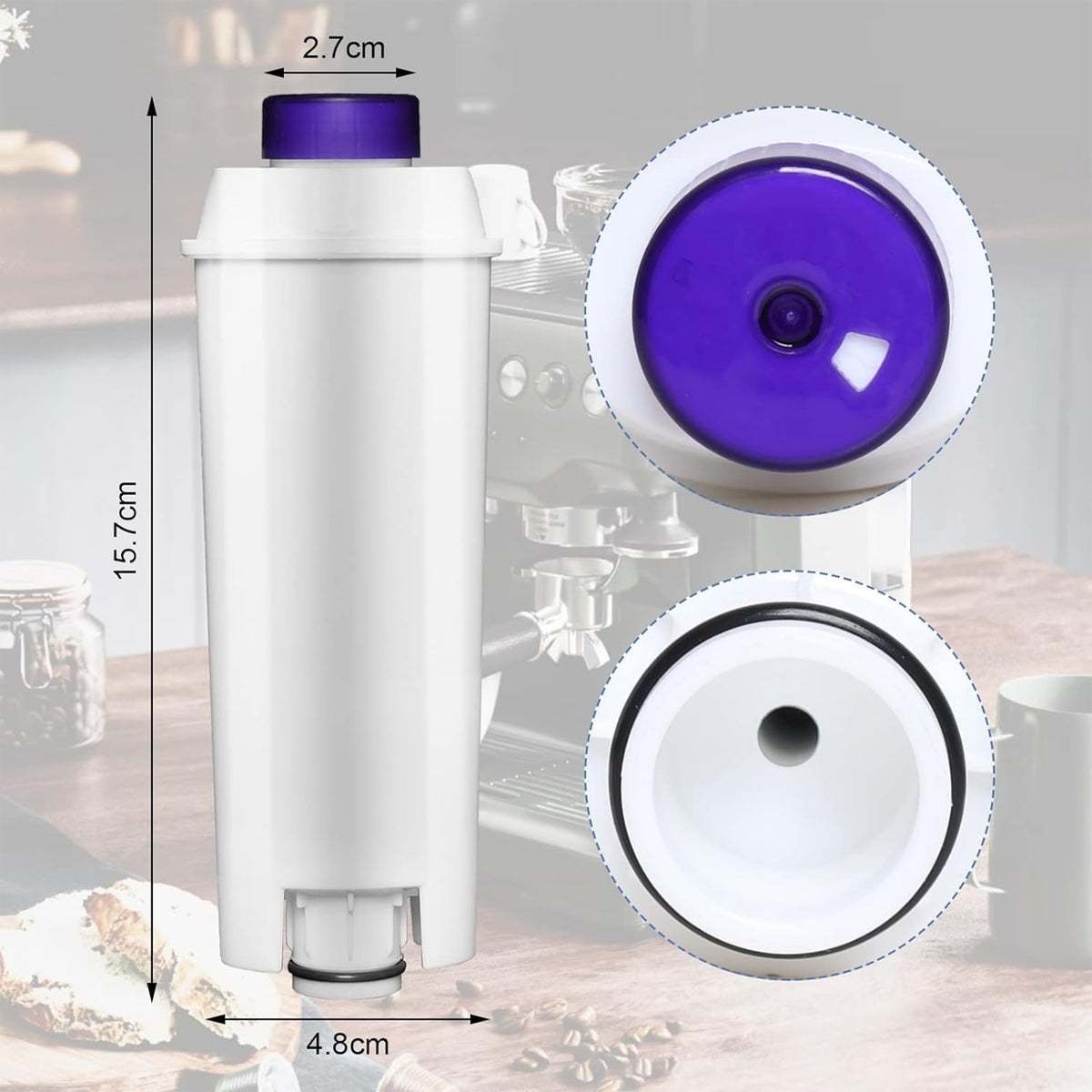 Vodní filtr do plnoautomatických kávovarů DeLonghi, bílá