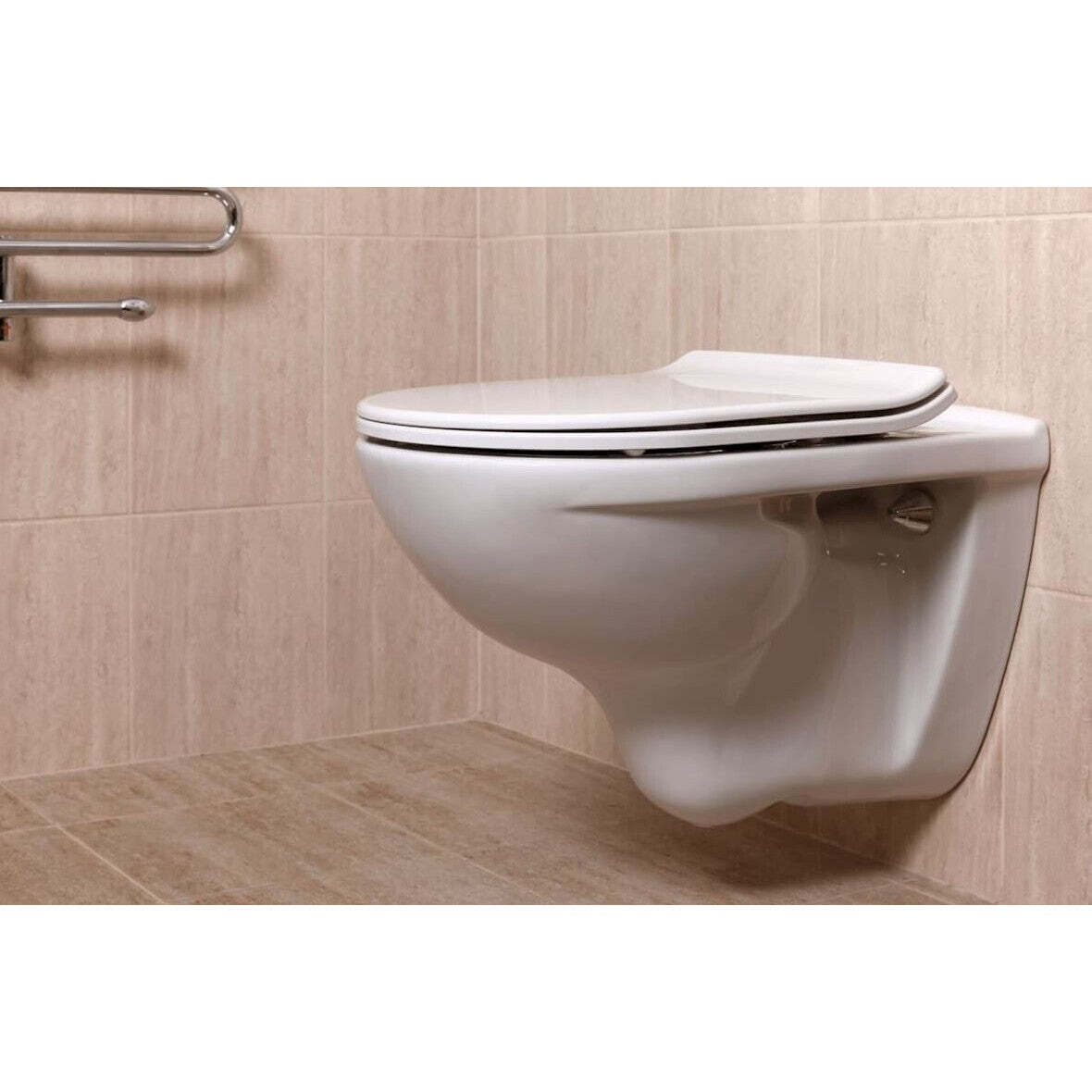 WC prkénko Glacera duroplast EASYSLIM33, bílá VYBALENO