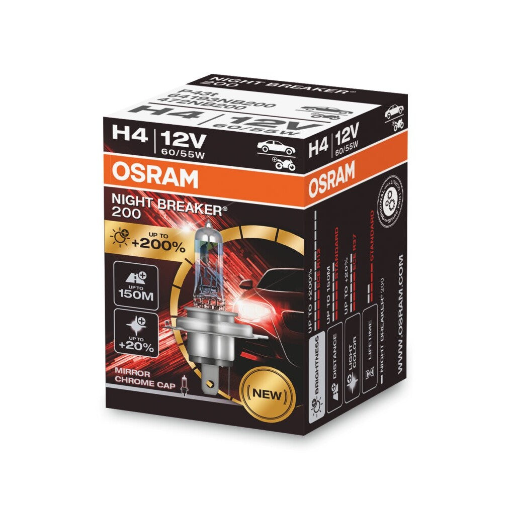 Autožárovka H4 OSRAM Night Breaker 200, 2ks