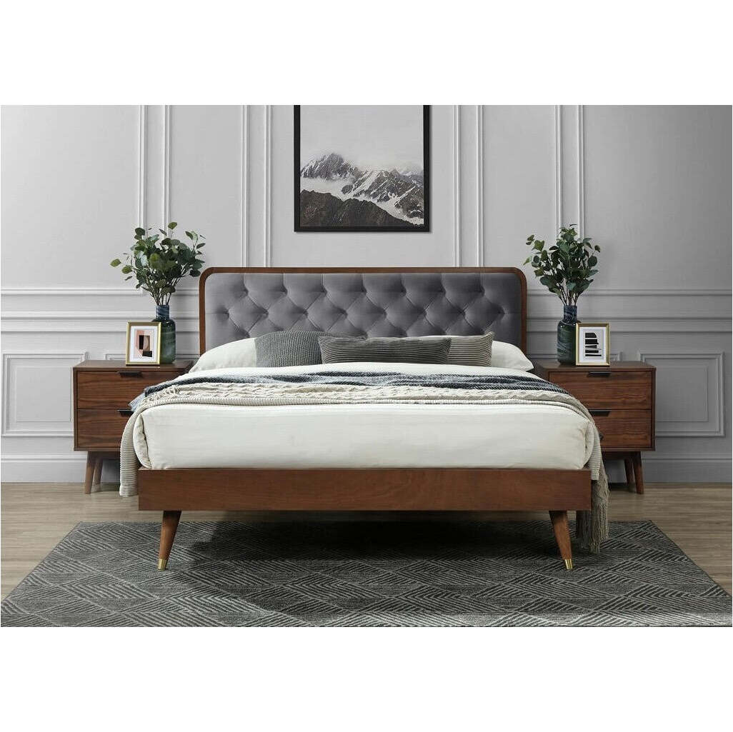 Dřevěná postel Vivien 160x200, ořech, bez matrace