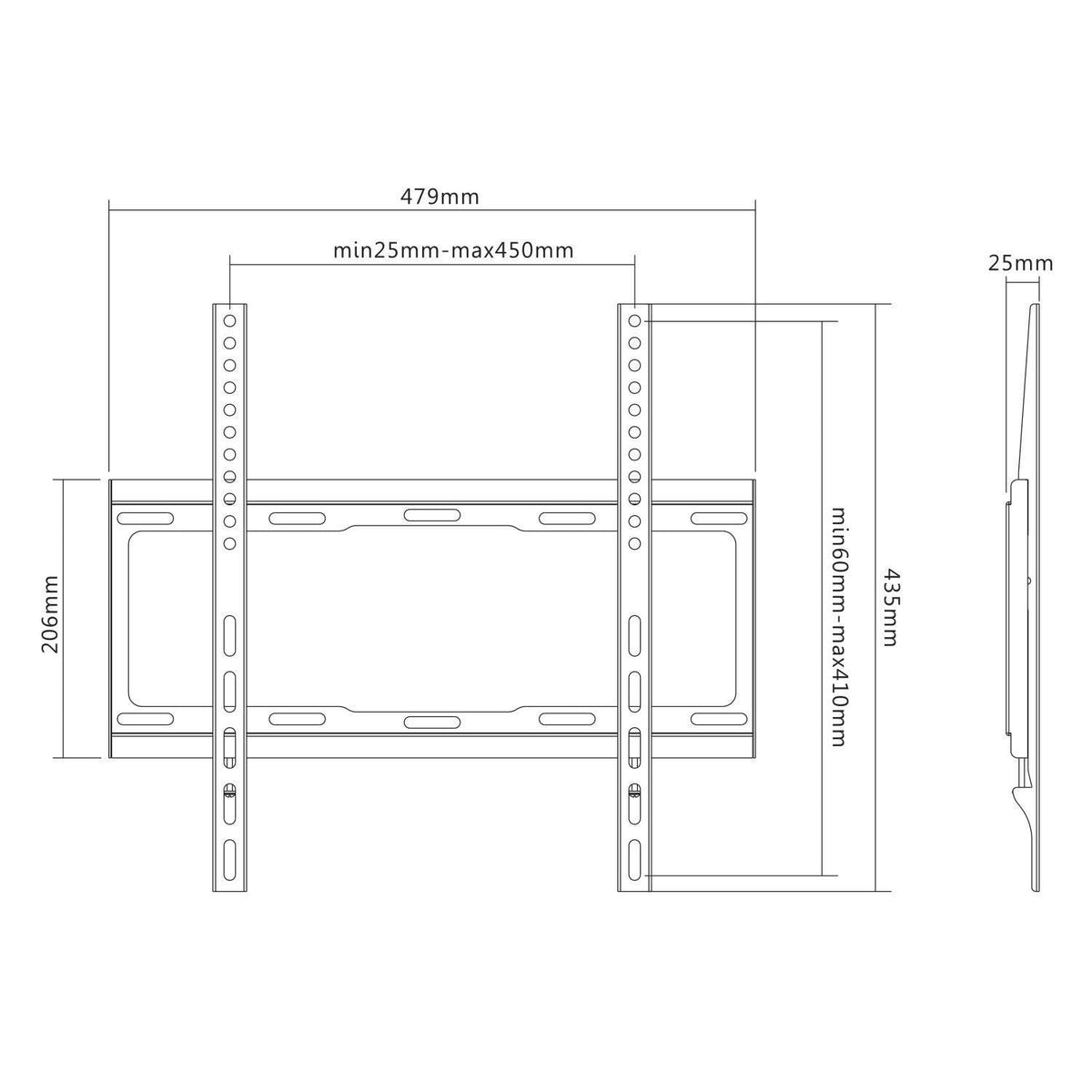 Držák TV AQ OKDR44F, 32&quot;-55&quot;, 40kg, fixní