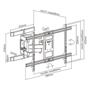 Držák TV AQ Vision OKDR84R, 43"-90", 60kg, výsuvný