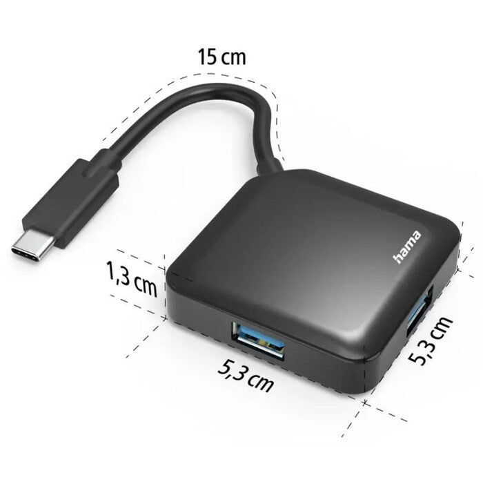 Hama USB-C hub, 1:4, USB 3.2 Gen1