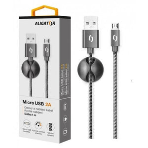 Kabel Aligator Premium Micro USB na USB 2A, černá