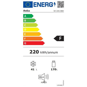 Kombinovaná lednice s mrazákem nahoře Amica VD 1441 EBW