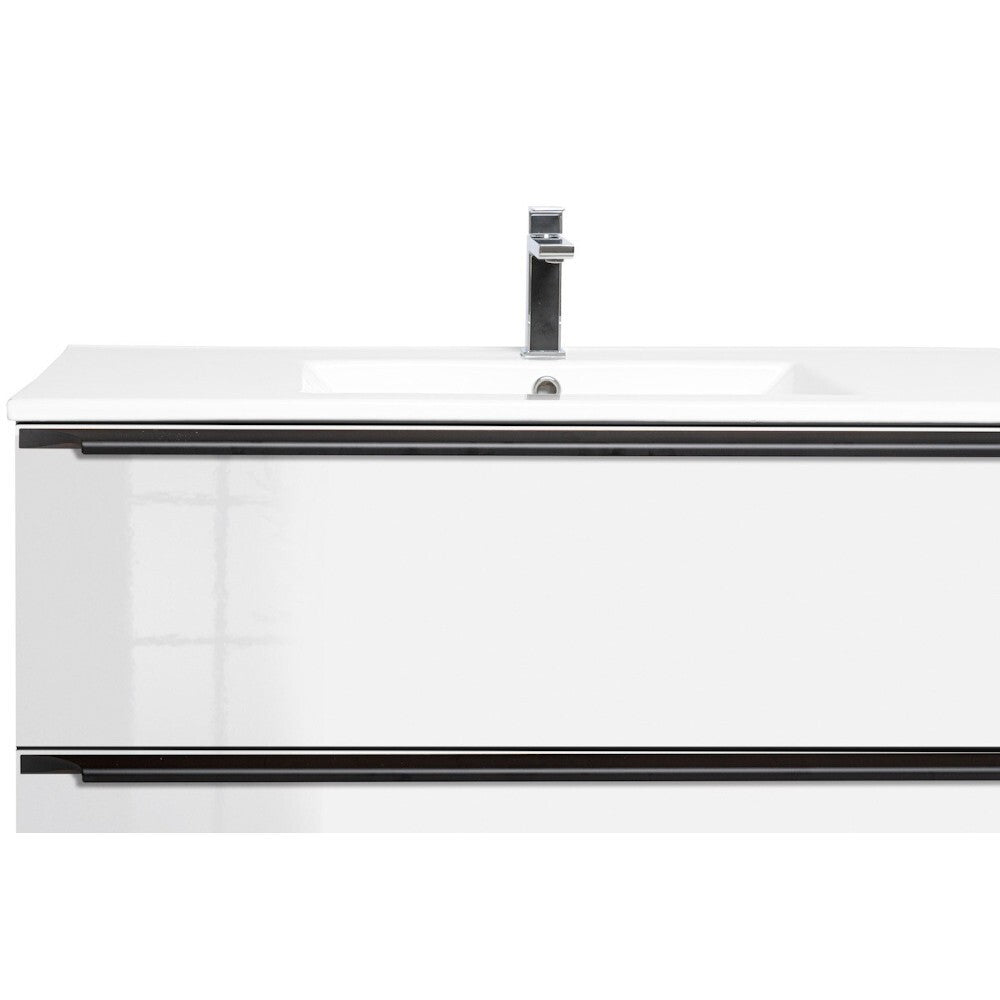 Koupelnová skříňka s umyvadlem Dionne (90x60x46 cm, bílá lesk)