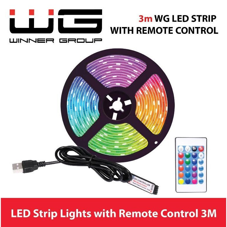 LED RGB pásek WG3 s ovladačem, IP65, 3m