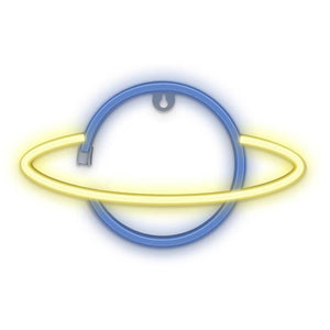 Dekorativní LED neon Forever Light Saturn, modro žlutý
