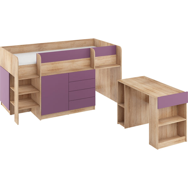 Patrová postel s psacím stolem Varianto, 90x200, levá strana