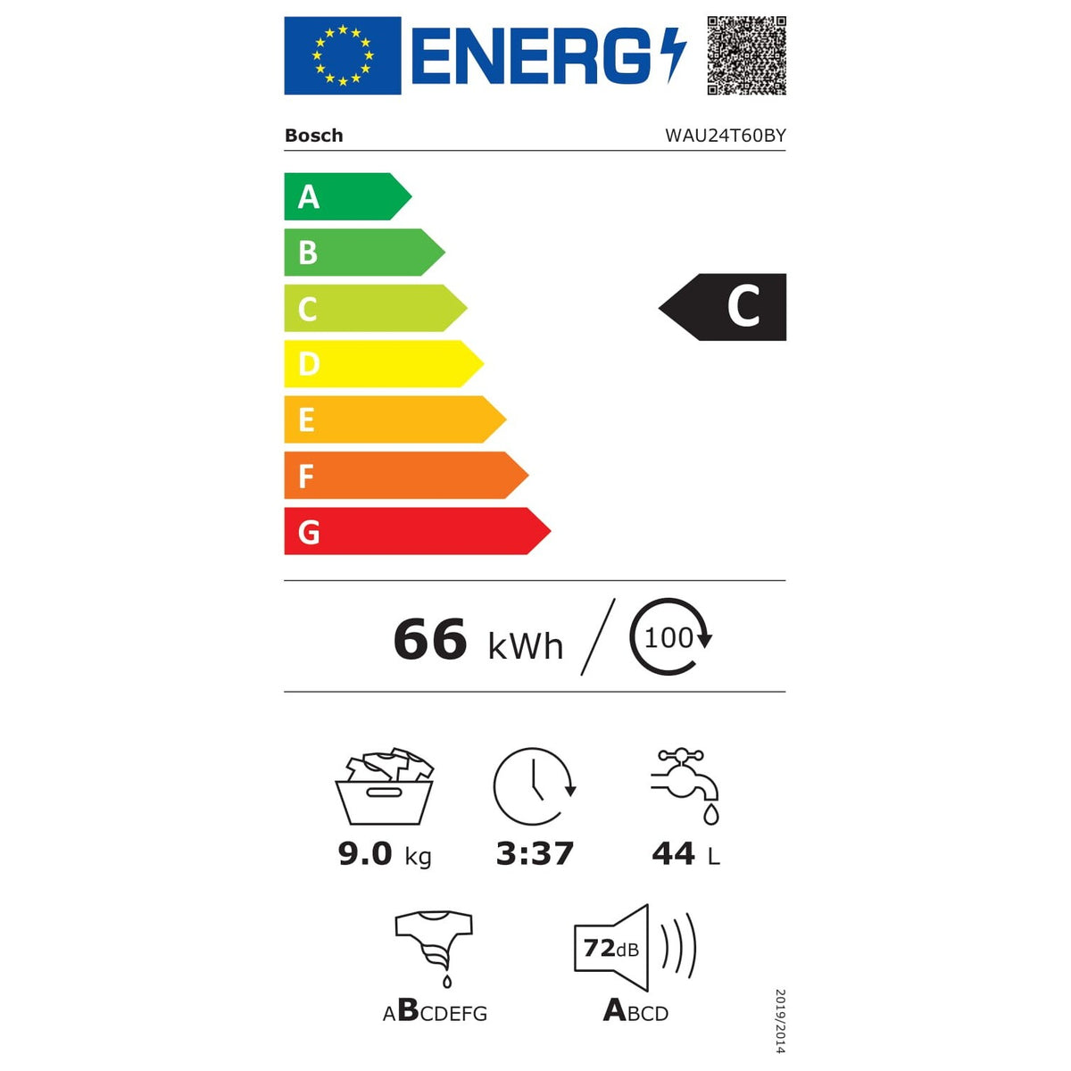 Pračka s předním plněním Bosch WAU24T60BY,9 kg