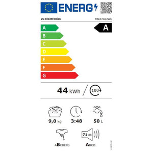 Pračka s předním plněním LG FBLR7A92WG, A, 9kg