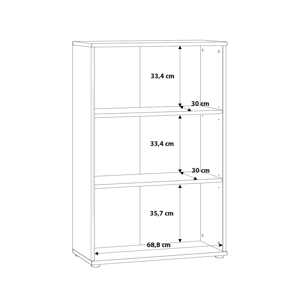 Regál Briz (72,6x111x34 cm, dub)