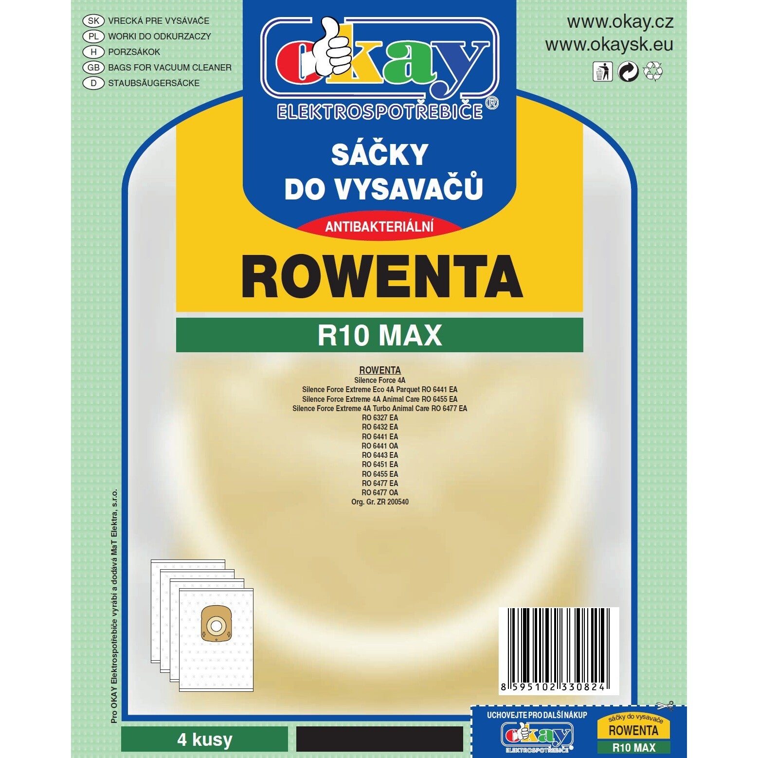 Sáčky do vysavače Rowenta MAXR10, 4ks