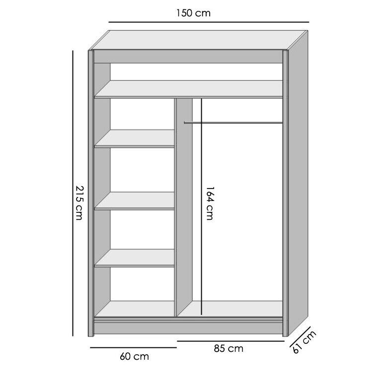 Šatní skříň Multi - 150x215x61 (bílá)