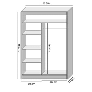 Šatní skříň Multi - 150x215x61 (bílá)